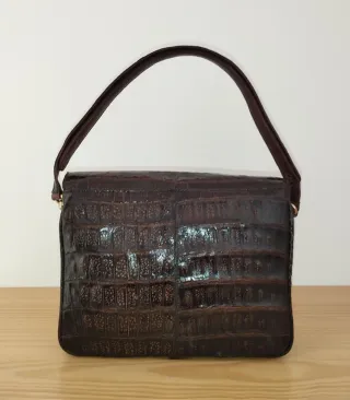BOLSO VINTAGE EN PIEL DE COCODRILO