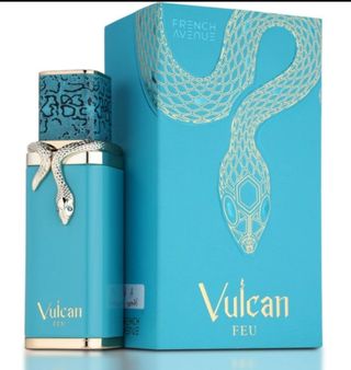 Perfume Vulcan Feu Azul y Dorado