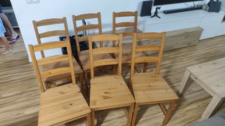 Sillas de madera IKEA, color miel (6 unidades)