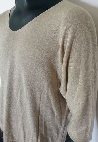 Blusa L'atelier de Mila dourada com brilho tam L