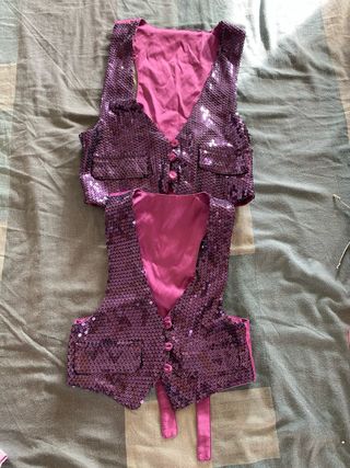 Chaleco lentejuelas niña morado. 