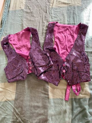 Chaleco lentejuelas niña morado. 