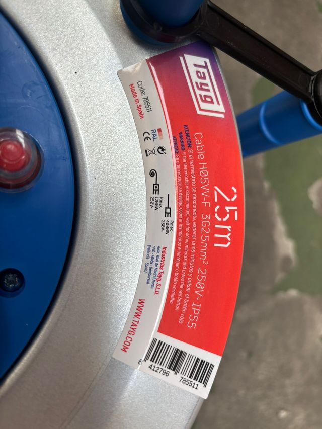 Enrrollacables Tayg 785511 25m 3x2.5 Metálico