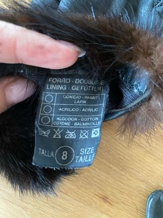 Guantes de piel Datma con vuelta de pelo