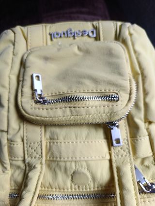 Bolso Desigual Mini Amarillo Múltiples Bolsillos