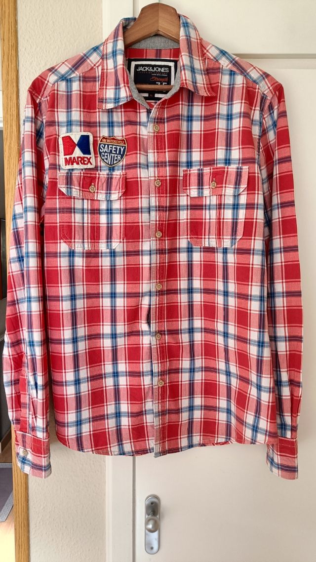 Camisa Jack & Jones cuadros roja Talla L