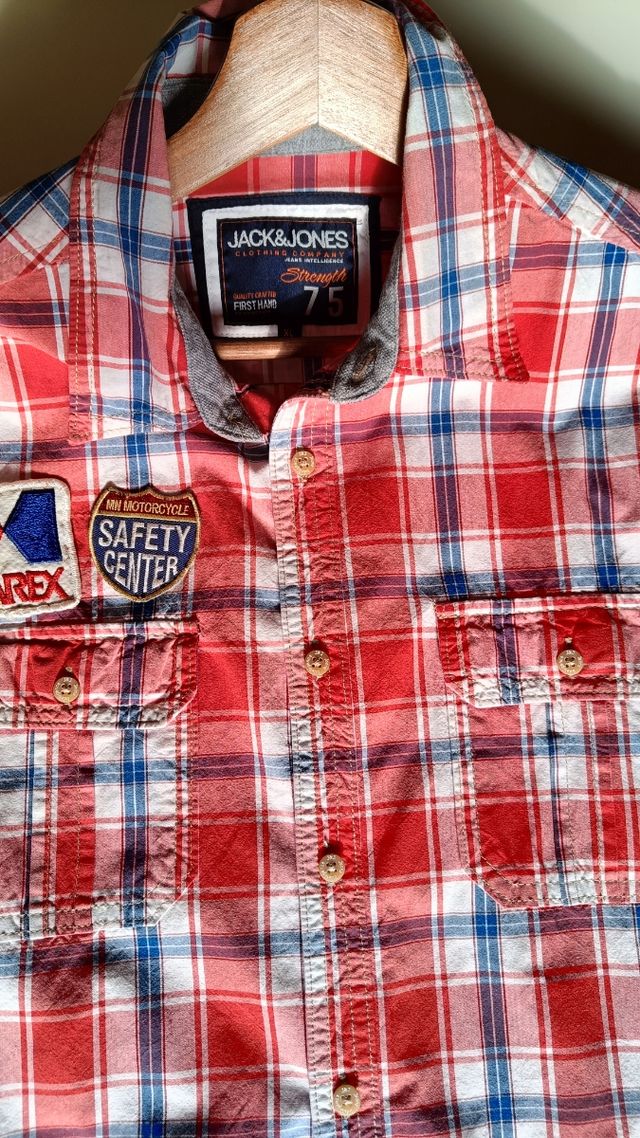 Camisa Jack & Jones cuadros roja Talla L