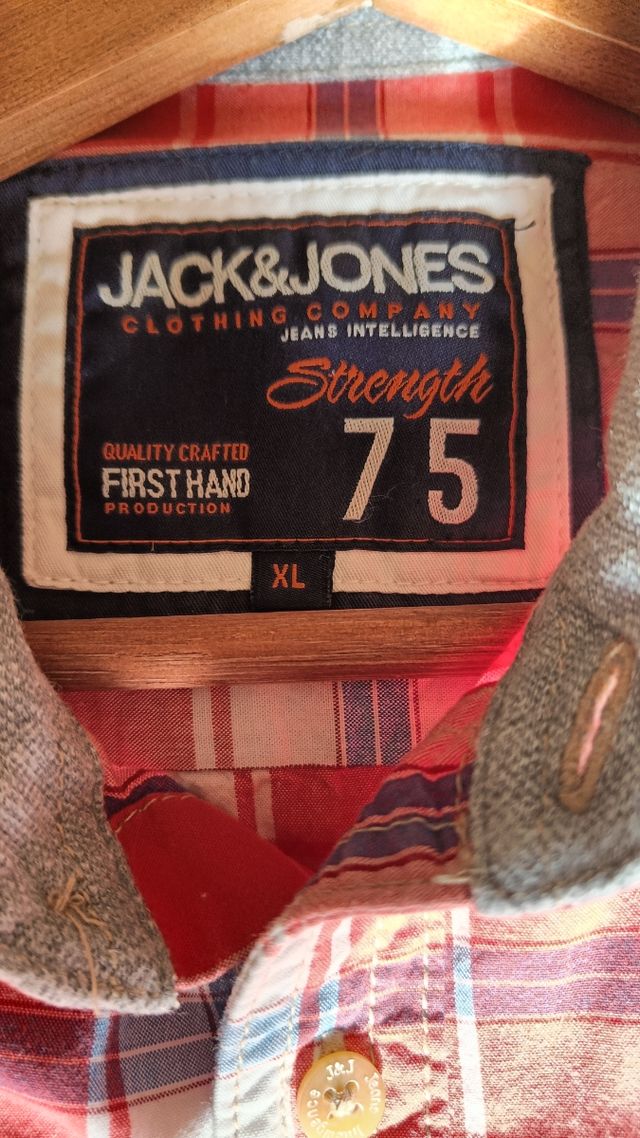 Camisa Jack & Jones cuadros roja Talla L