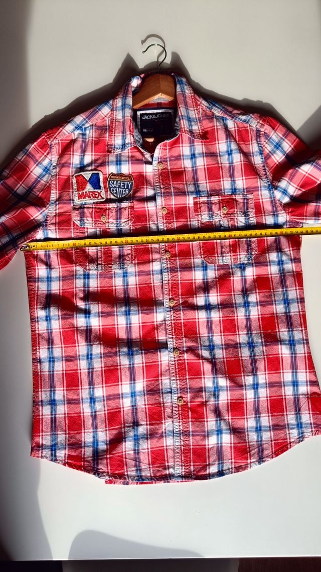 Camisa Jack & Jones cuadros roja Talla L