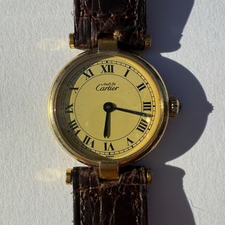 Reloj Cartier Vermeil Oro y Marrón