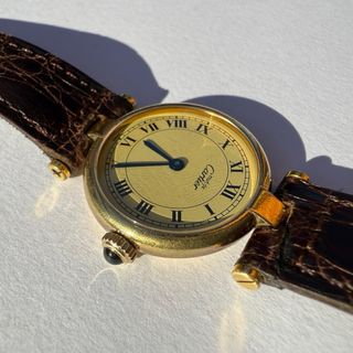 Reloj Cartier Vermeil Oro y Marrón