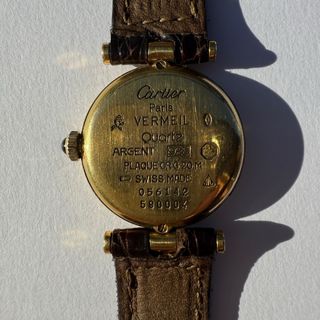 Reloj Cartier Vermeil Oro y Marrón