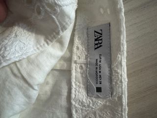 Falda pantalón Zara blanca bordada