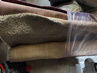 Tappeto beige e marrone in tessuto e juta