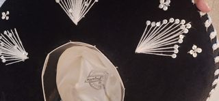 Sombrero Mexicano Negro, Blanco y Plateado