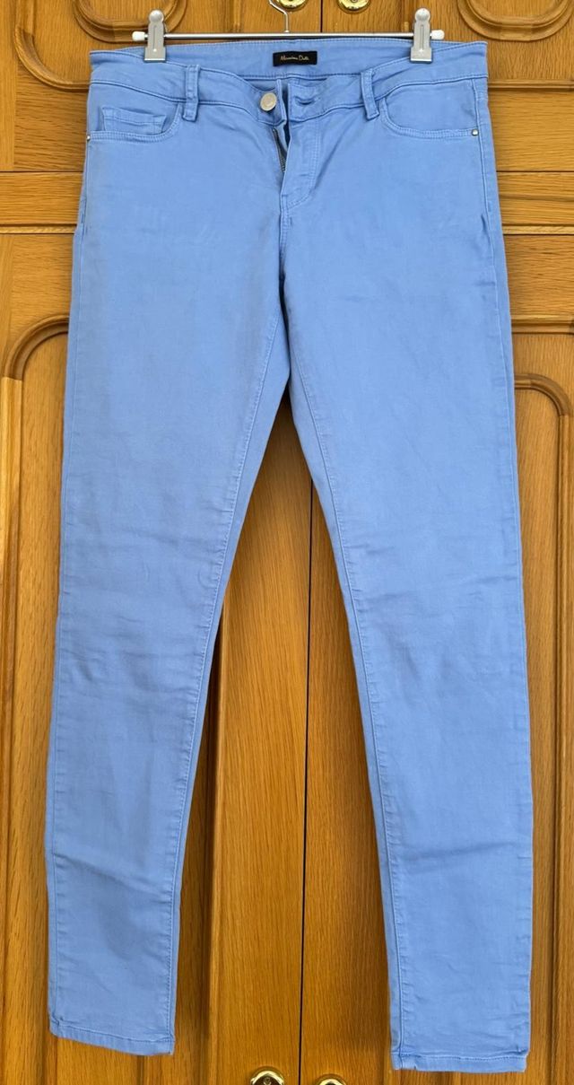 Pantalones Massimo Dutti Slim Fit Azul Claro