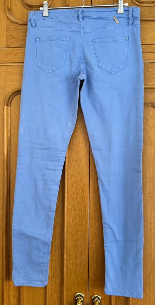 Pantalones Massimo Dutti Slim Fit Azul Claro