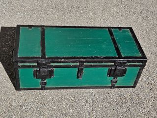 Baule antico cassa bauletto verde 1880/90