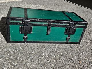 Baule antico cassa bauletto verde 1880/90