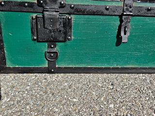 Baule antico cassa bauletto verde 1880/90