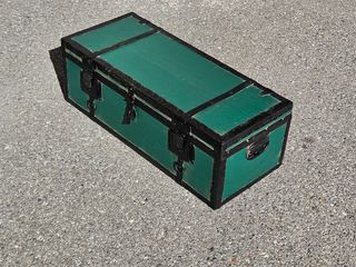 Baule antico cassa bauletto verde 1880/90