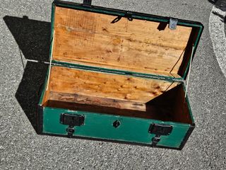 Baule antico cassa bauletto verde 1880/90
