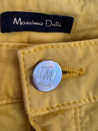Pantalones Massimo Dutti Slim Fit amarillo mostaza