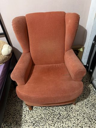 Sofá de tela naranja