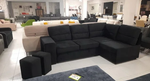 DESCUENTO!! SOFA RINCONERA NEGRA NUEVA