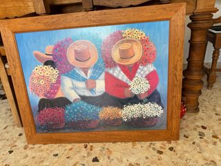 Cuadro de mujeres con flores