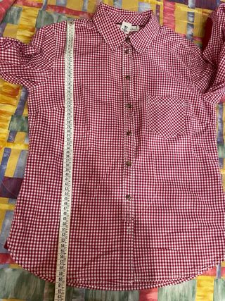 Camicia H&M fantasia vichy rossa e bianca taglia M