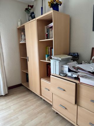 Armarios dormitorio juvenil madera y metal