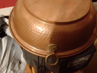 Pareja de calderos de cobre