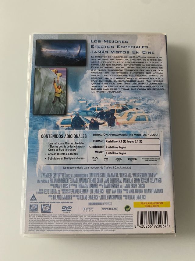 DVD El Día de Mañana (The Day After Tomorrow)