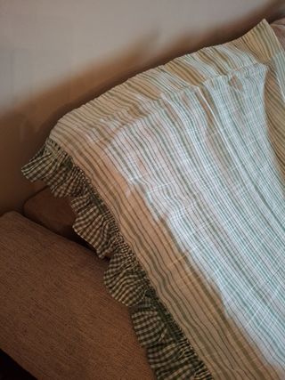 Cortinas de cocina a rayas verdes