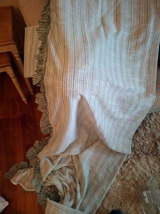 Cortinas de cocina a rayas verdes