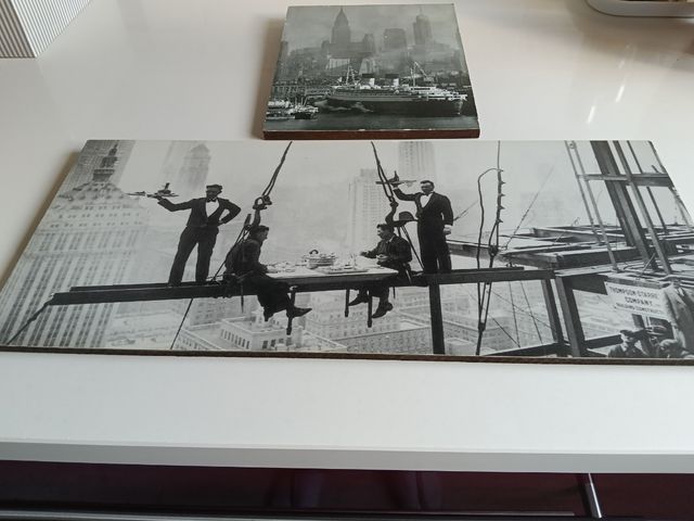 2 dipinti vintage in bianco e nero