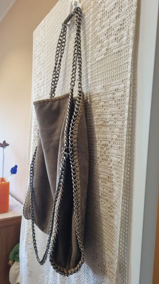 Bolso Grande Beige/Marrón Cadena