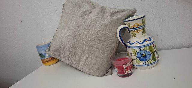 Set 2 Cojines Decorativos Beige y Azul