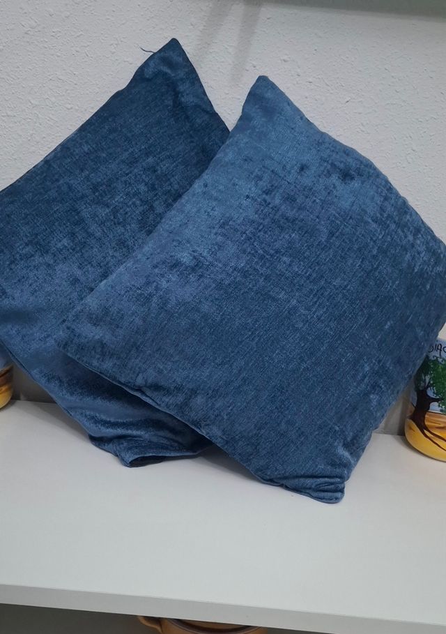 Set 2 Cojines Decorativos Beige y Azul