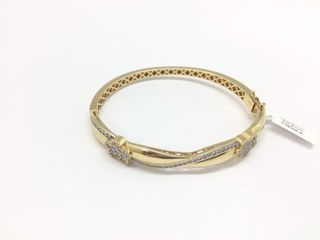 PULSERA MEDIA CAÑA CIRCONITAS ORO 18K E38286-8