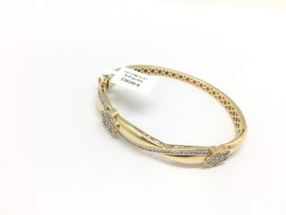 PULSERA MEDIA CAÑA CIRCONITAS ORO 18K E38286-8
