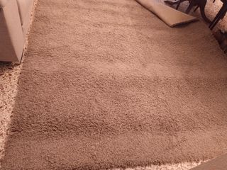 Alfombra de lana beige y marrón 2 m por 2,18