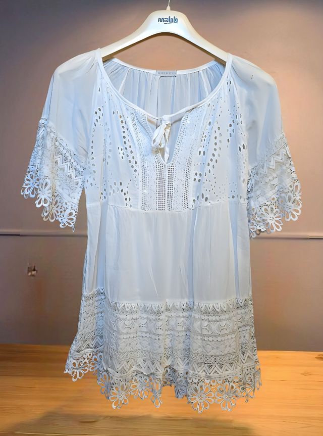 Vestitino in pizzo sangallo bianco