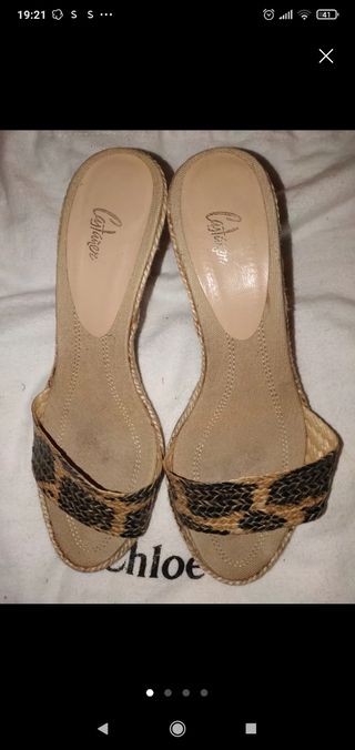 Castañer Zapatos Tacón Beige Multicolor