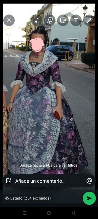 Traje de Fallera Brocatell Morado