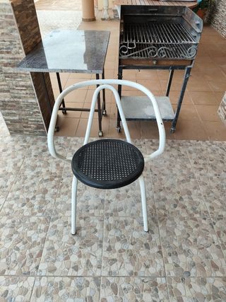 Barbacoa de hierro + mesa mármol 