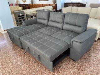 Sofá Chaise Longue Cama + Arcón Beige