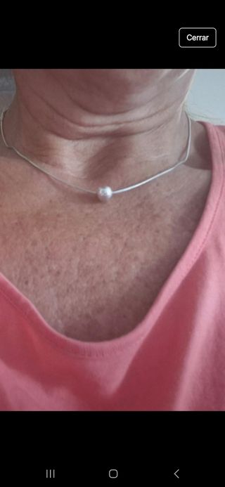 Collar de plata ley con bola