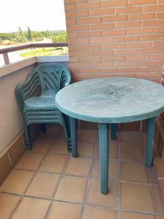 sillas de exterior y mesa desmontable patas mesa